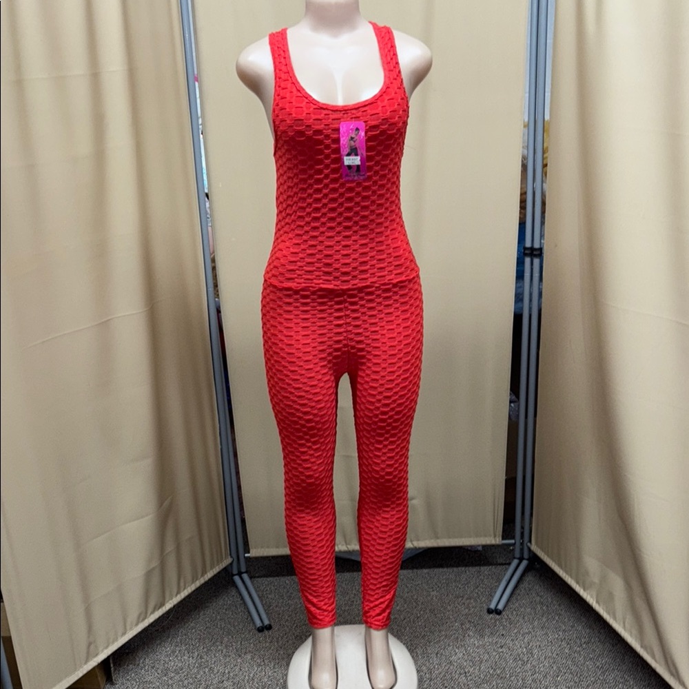 Scarlet Racerback Textured Jumpsuit